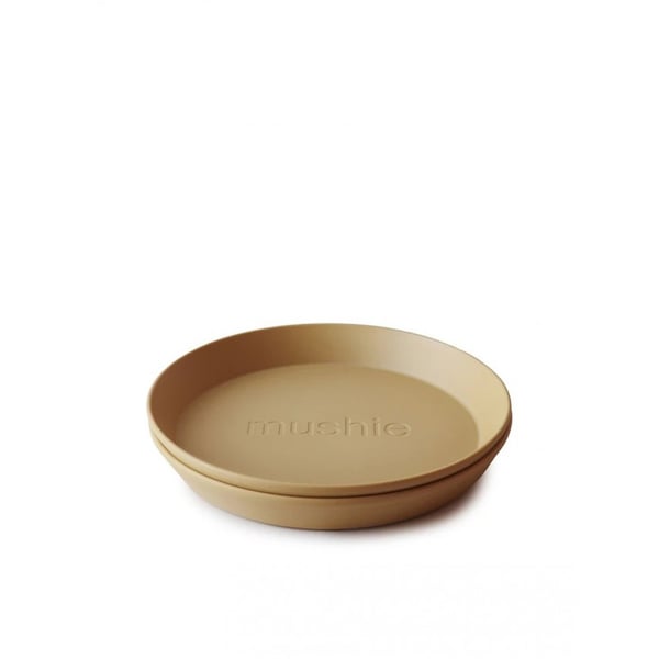 Mushie Conjunto 2 Pratos Redondos Mustarda