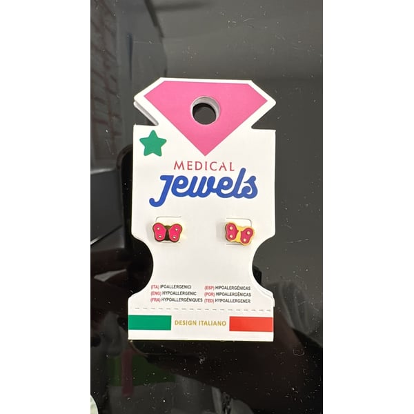 ORECCHINI MEDICAL JEWELS FARFALLINA FUCSIA 