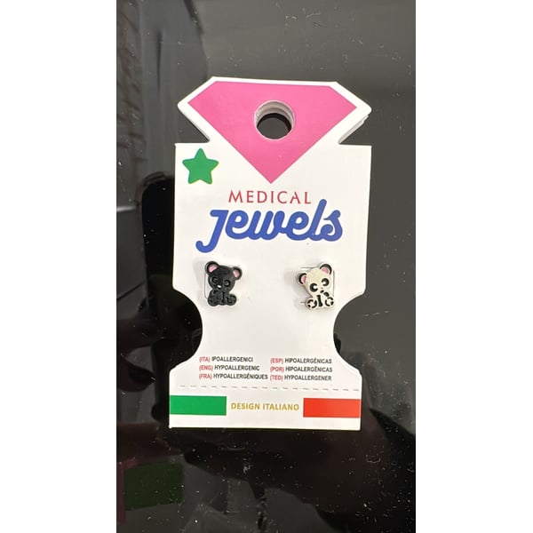 ORECCHINI MEDICAL JEWELS PANDA SILVER 