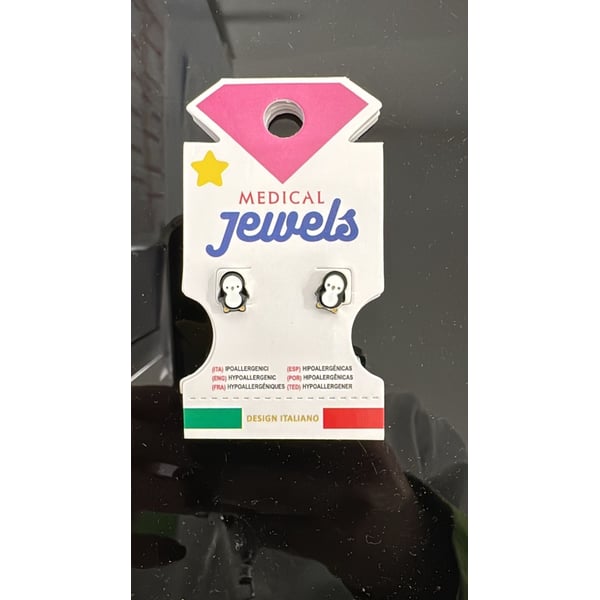 ORECCHINI MEDICAL JEWELS PINGUINO SILVER 