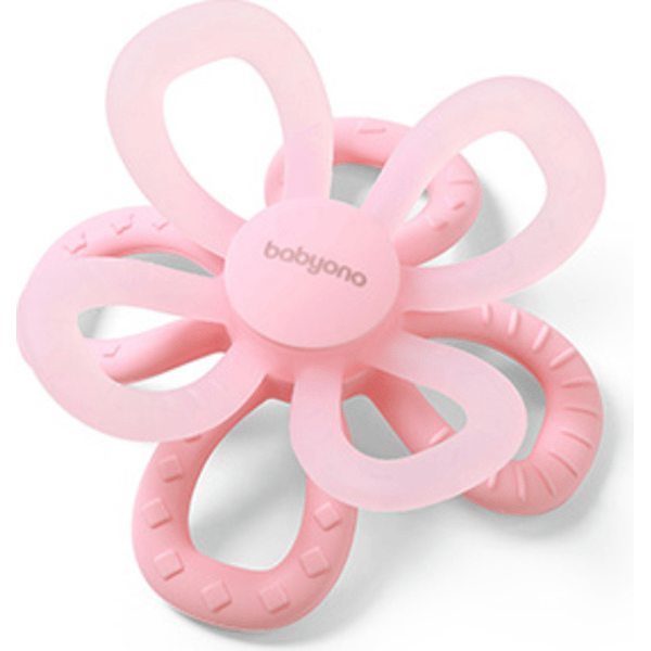 BABYONO MORDEDOR SILICONE FLOR ROSA 