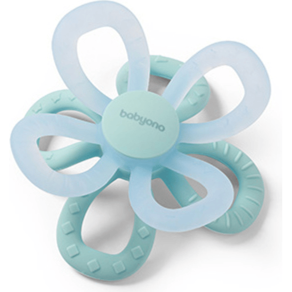 BABYONO MORDEDOR SILICONE FLOR AZUL
