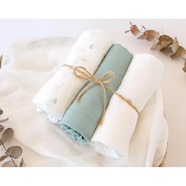 KIOKIDS MUSELINA 70X70CM BAMBU SALVIA 3U