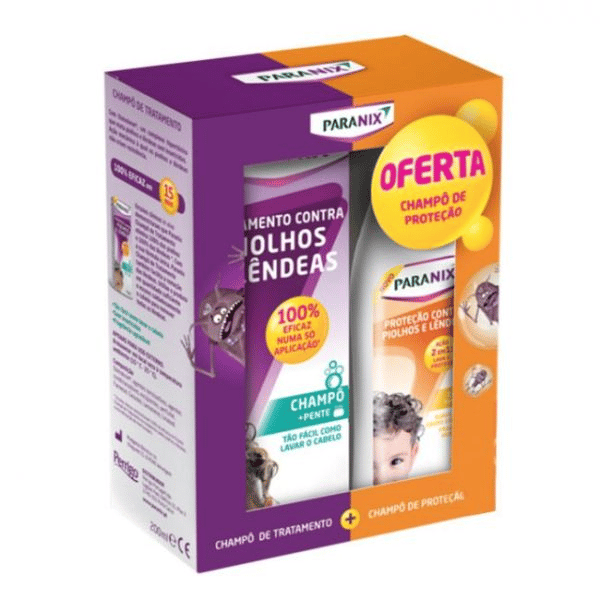 Paranix Champô Tratamento Piolhos/Lêndeas 200 ml com Oferta de Champô Protetor 200 ml