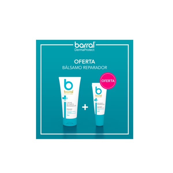 Barral DermaProtect Creme de mãos reparador 75 ml com Oferta de Stick reparador de lábios 4.8 g