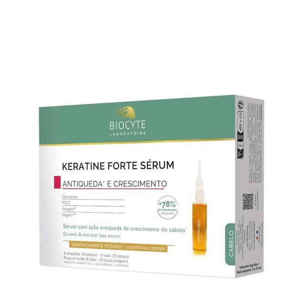 Biocyte Keratine Forte Sérum antiqueda, 5 Ampola 9ml,