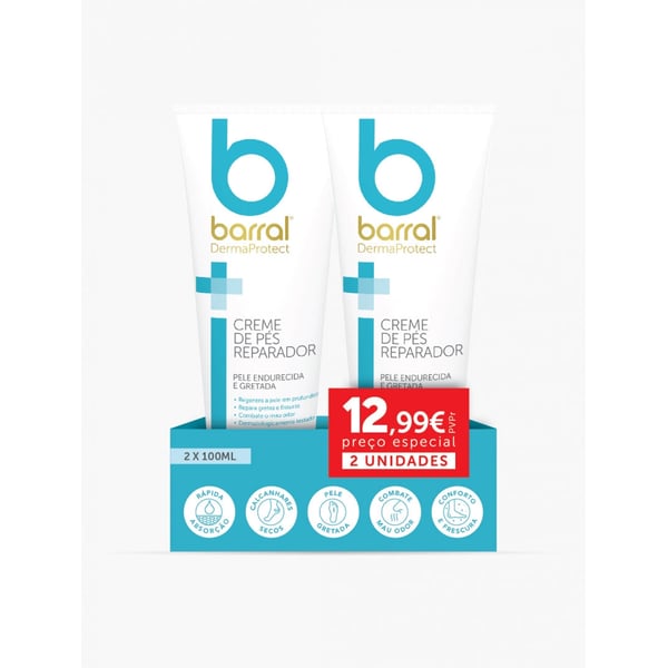 Barral DermaProtect Duo Creme de pés reparador 2 x 100 ml com Preço especial de 14.99€
