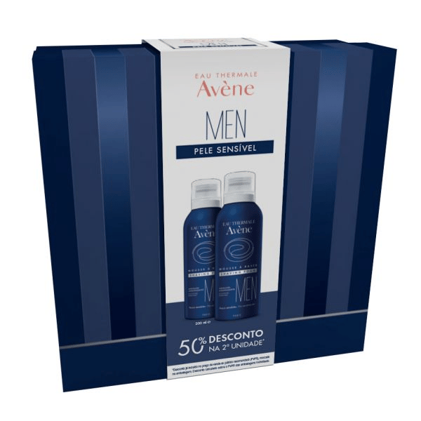 Avène Men Duo Espuma barbear 2 x 200 ml com Desconto de 50% na 2ª Embalagem Natal 2021