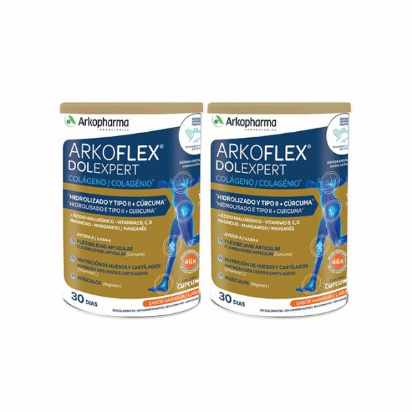 Arkopharma Arkoflex Dolexpert Colagénio Duo Pó solúvel 2 x 390 g Laranja com Desconto de 40% na 2ª Embalagem