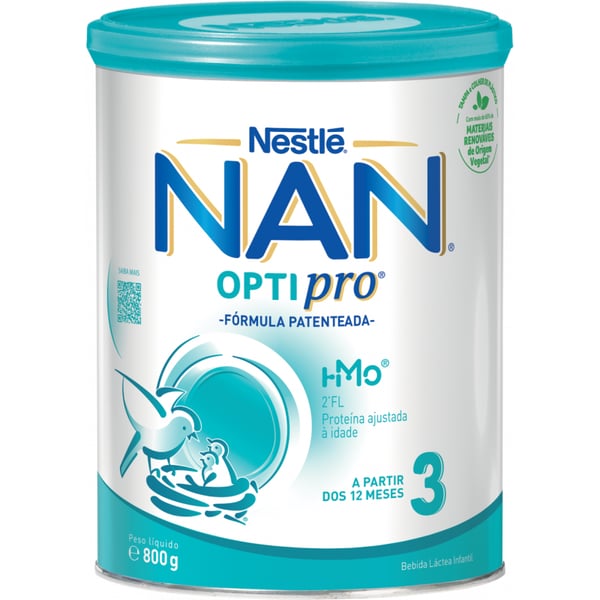 NAN Optipro 3 Leite Crescimen 12M+ 800g,  