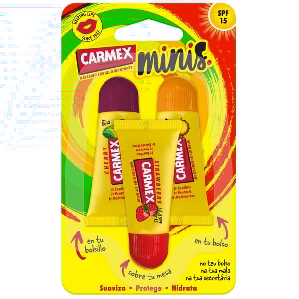 Carmex Tubo Hid Lab SPF15 Minis 5g X3,  