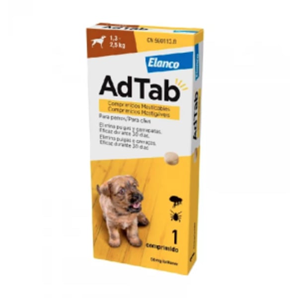 AdTab Comp 56Mg Cão 1,3-2,5Kg, 56 mg comp mast VET