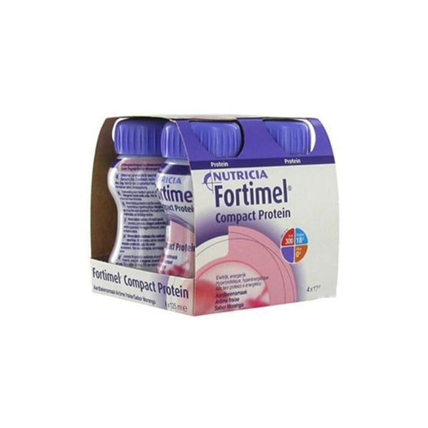 Fortimel Compact Protein Morango 125ml X4,   sol oral frasco