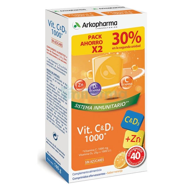 Arkopharma Vit C+D+Zn Comp20X2 Des30%2U
