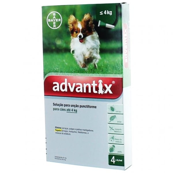 Advantix Cao Sol Uncao 0,4mlx4 Ate 4kg