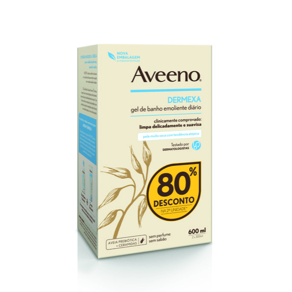 Aveeno Dermexa Gel Banh Emol300 X2 -80%