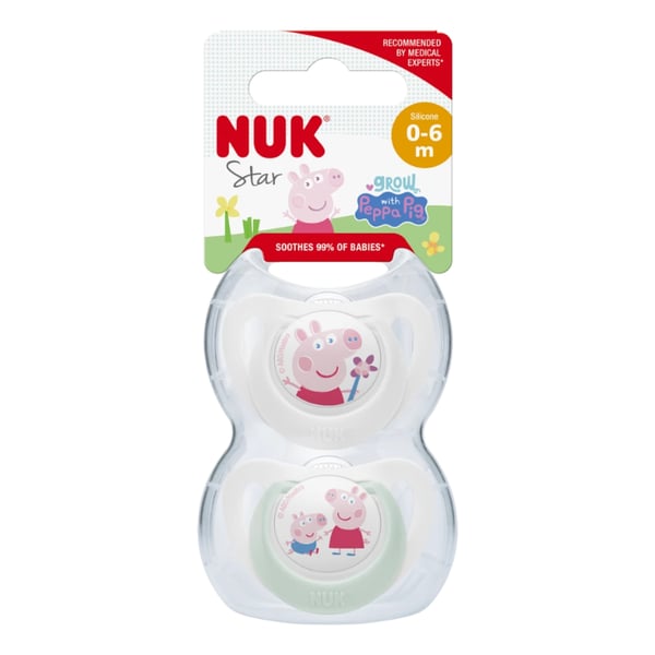 Nuk Star Peppa Pig Chup Silic 0-6M X2