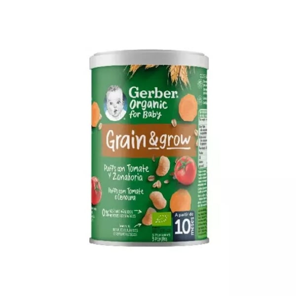 Gerber Org Grain&Grow Puffs Tom/Cen 35G,