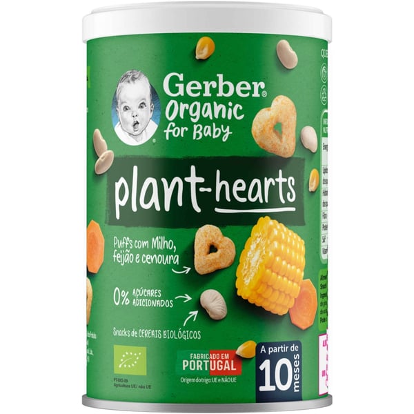 Gerber Org Puffs Milh/Feij/Cen 35G 10M+