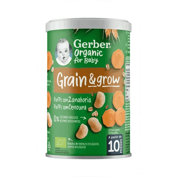 Gerber Org Grain&Grow Puffs Cenoura 35G