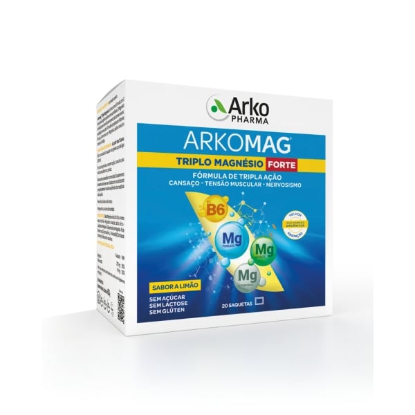 Arkomag Triplo Magnésio Forte SaqX20,   pó oral saqueta