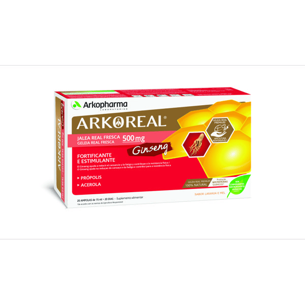 Arkoreal Geleia Real 500mg Ginseng Ampx20